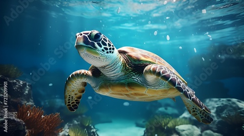 Sea turtle swimming © Sumuditha