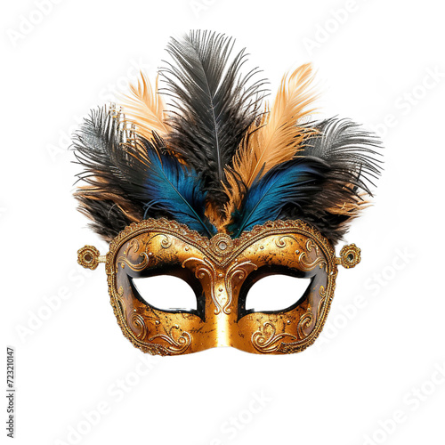 Venetian carnival mask isolated on a transparent background as PNG