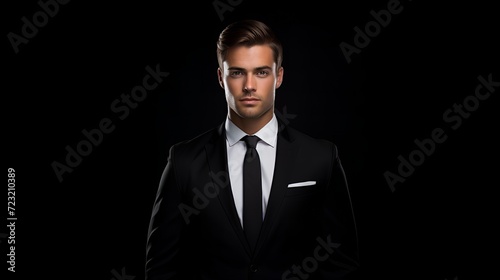 Corporate Confidence: Suave Businessman in Black Suit