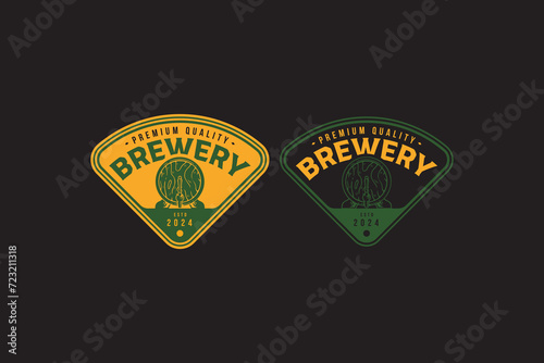 beer tap and keg logo design for bar and brewing company label, sign, symbol or brand identity