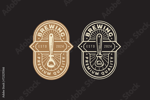beer bottle opener logo design for bar and brewing company label, sign, symbol or brand identity