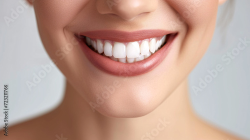 Closeup woman smile with white healthy teeth