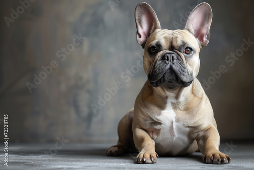 Beige French bulldog. A studio shot. © tomlinson