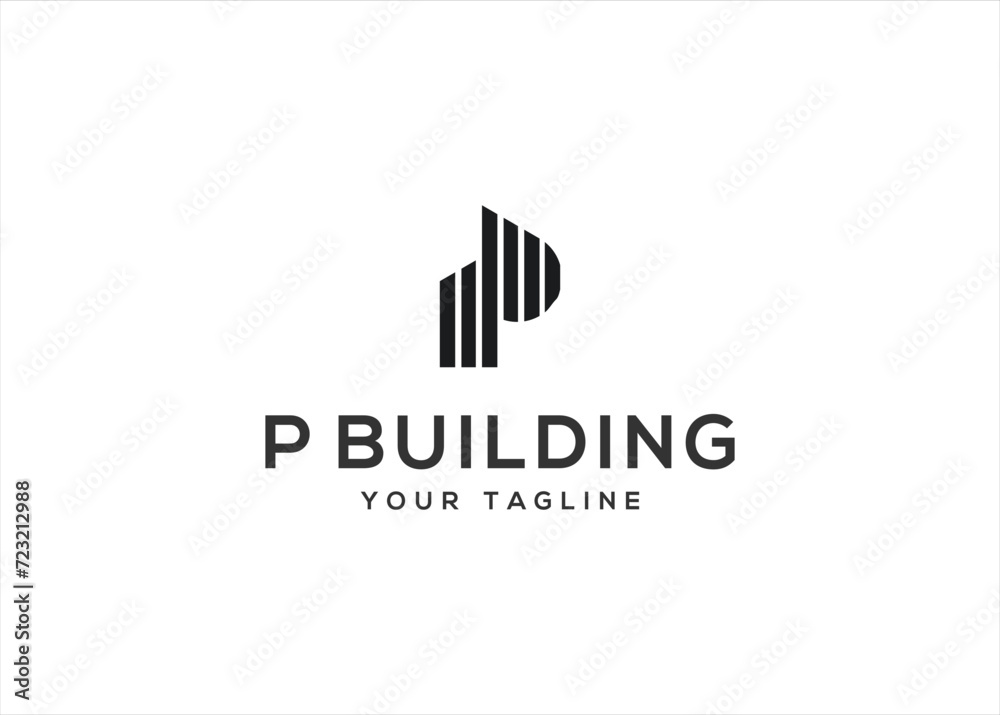 Initial Letter P Building logo design vector illustration Initial Letter P Building logo design vector illustration