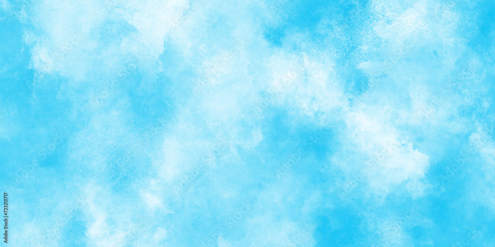 Hand painted watercolor shades sky clouds, Bright painted sky blue watercolor background, Abstract blue sky with clouds, Soft cloud in the sky background blue tone for wallpaper, graphics design.