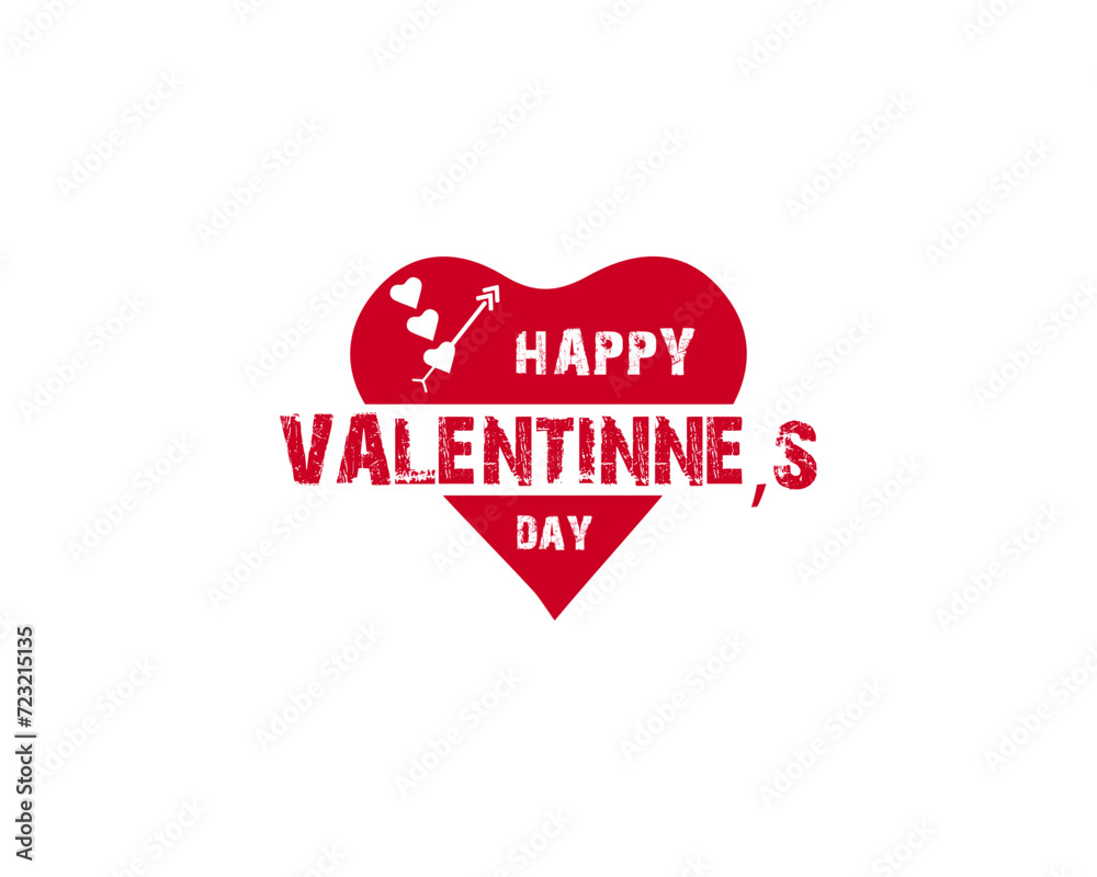 Vector illustration. Hand drawn elegant modern Logo of Happy Valentines Day with hearts isolated on white background design. Vector illustration. Hand drawn elegant modern Logo of Happy Valentines Day with hearts isolated on white background design.