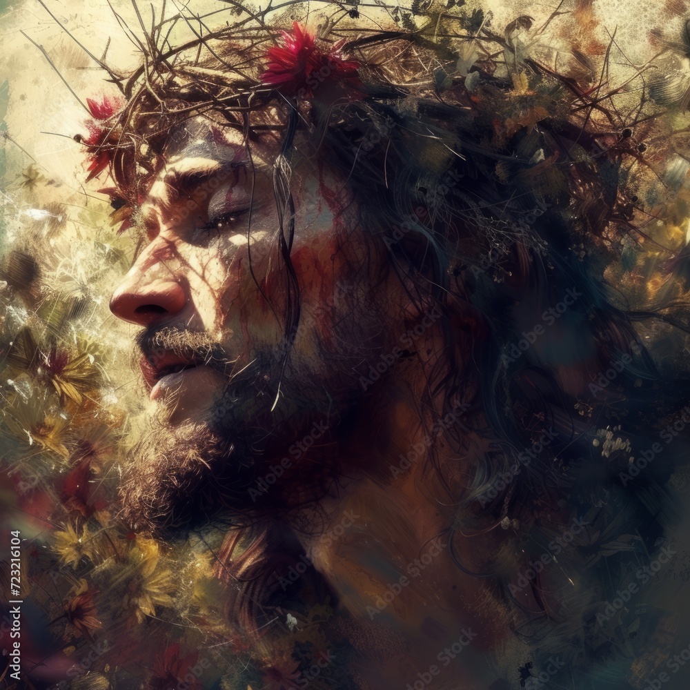 Artistic and Modern Colorful Wallpaper of Jesus Christ