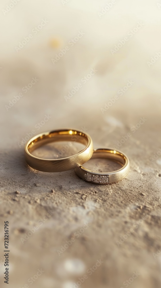 Pair of Wedding Rings on a Plain Background Pair of Wedding Rings on a Plain Background