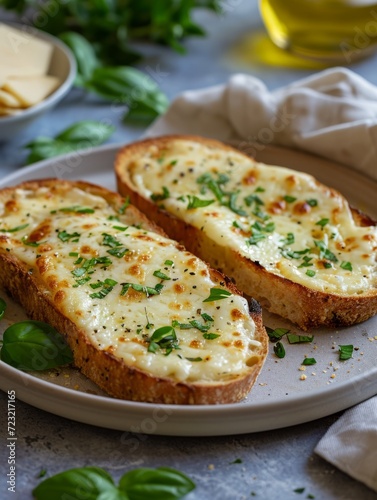 Plate of Tasty Garlic Bread