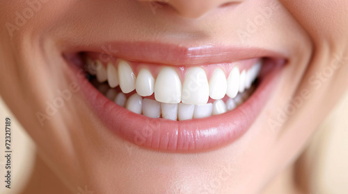 Closeup woman smile with white healthy teeth