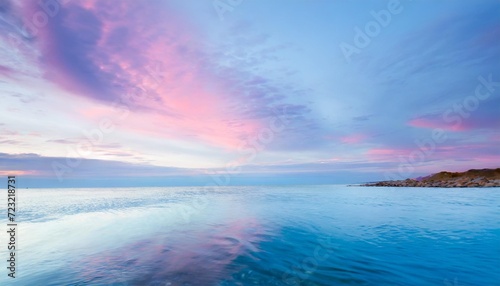 abstract blue water and pink sky background
