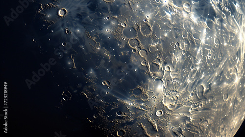 A close-up of the moons surface.
