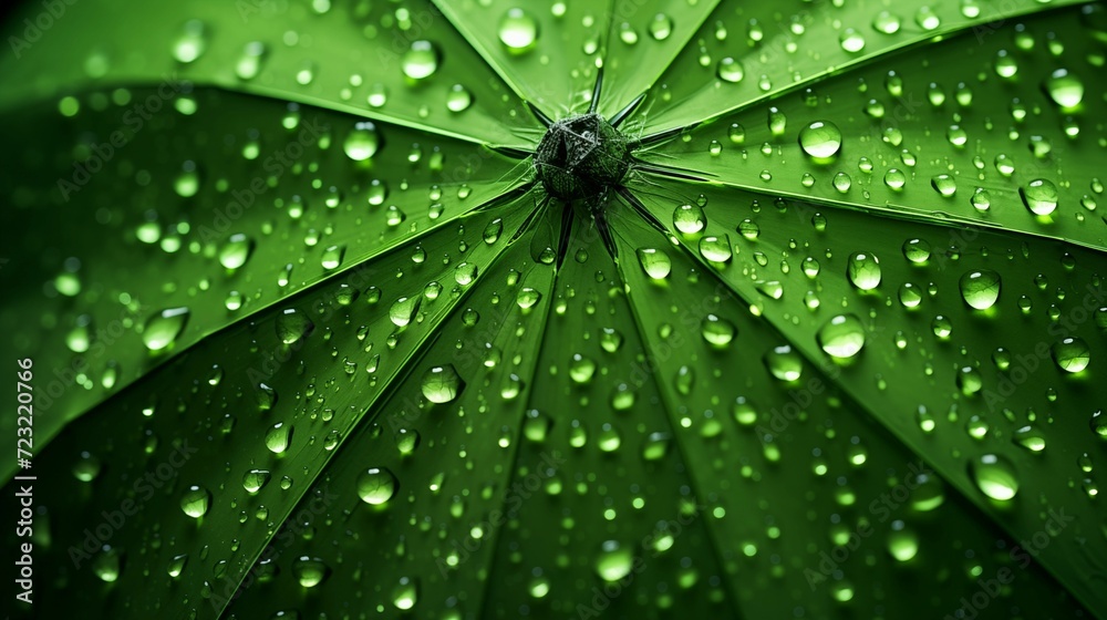Close-up view of an umbrella with water droplets. Close-up view of an umbrella with water droplets.