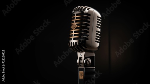 Design of the microphone on a dark background.