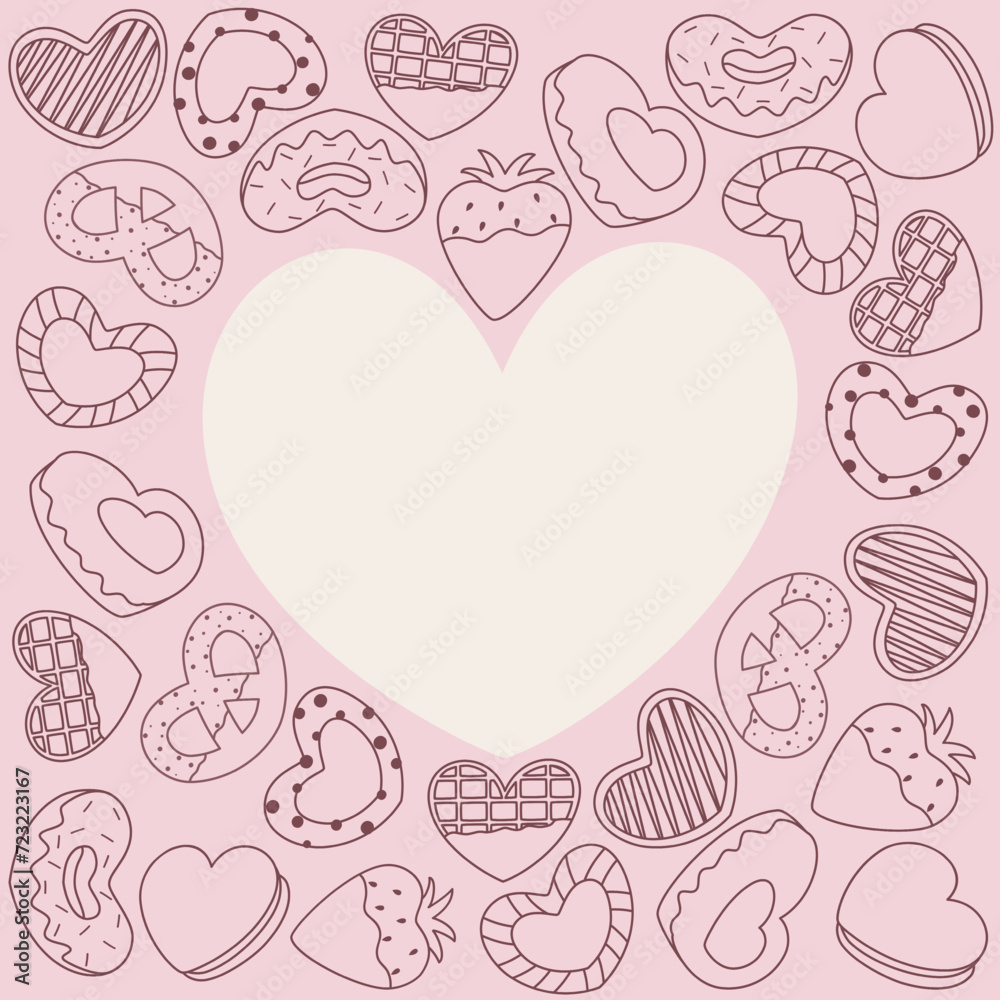 Valentine sweets template with copyspace