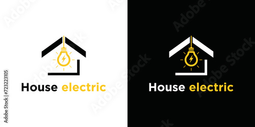 home electrical solution services.residential home electrical logo template. symbol design template illustration inspiration