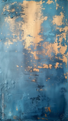 Blue and bronze grunge background, wallpaper.