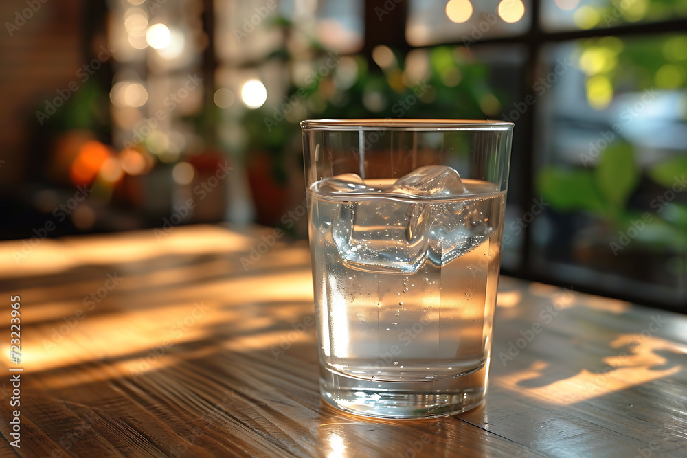 Clear, refreshing water fills a pristine glass, offering hydration and purity in a simple yet essential image Clear, refreshing water fills a pristine glass, offering hydration and purity in a simple yet essential image