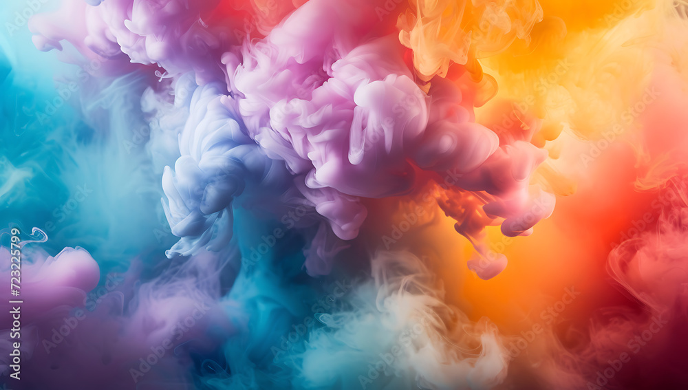 colorfully decorated blown cloud of color in