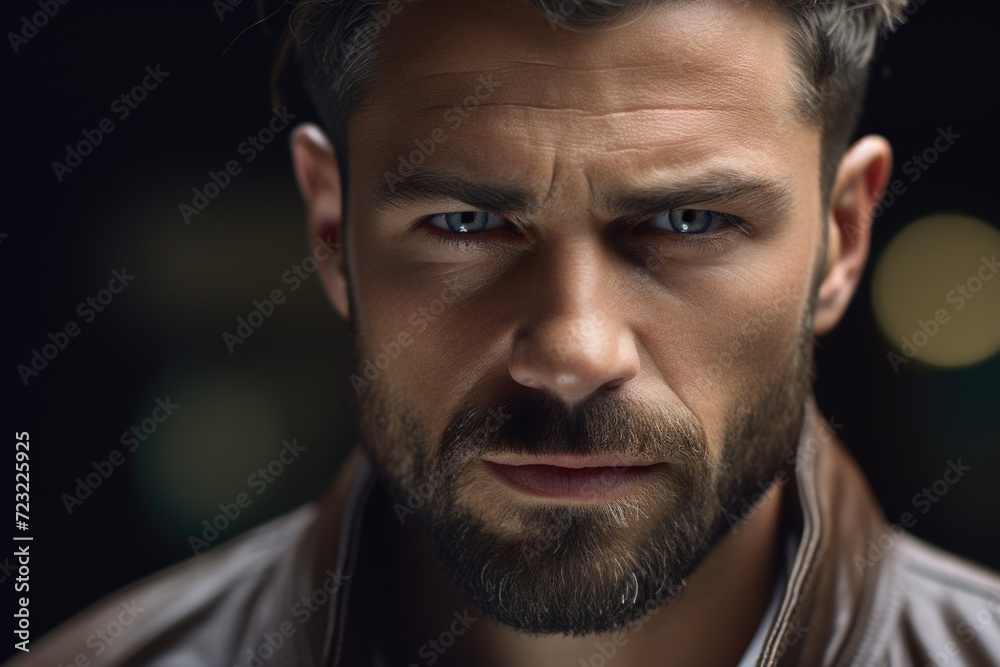 A close-up view of a man with a beard. Can be used for various purposes A close-up view of a man with a beard. Can be used for various purposes
