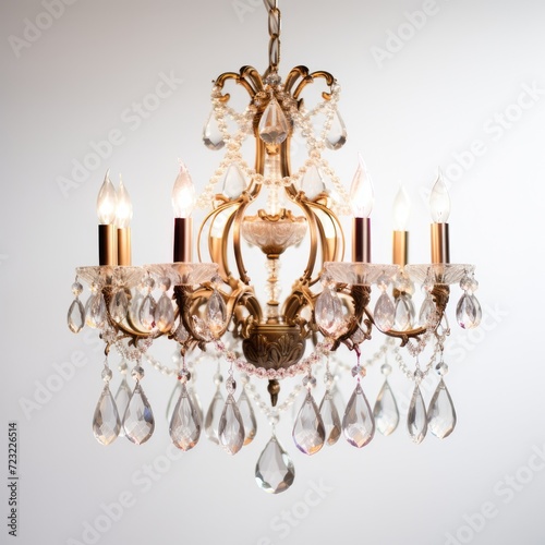 white crystal chandelier hanging from the ceiling