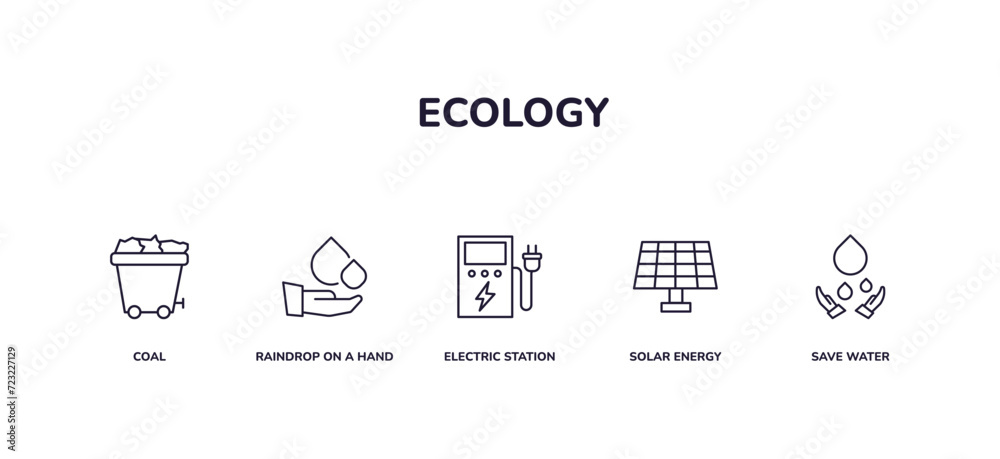 editable outline icons set. thin line icons from ecology collection ...
