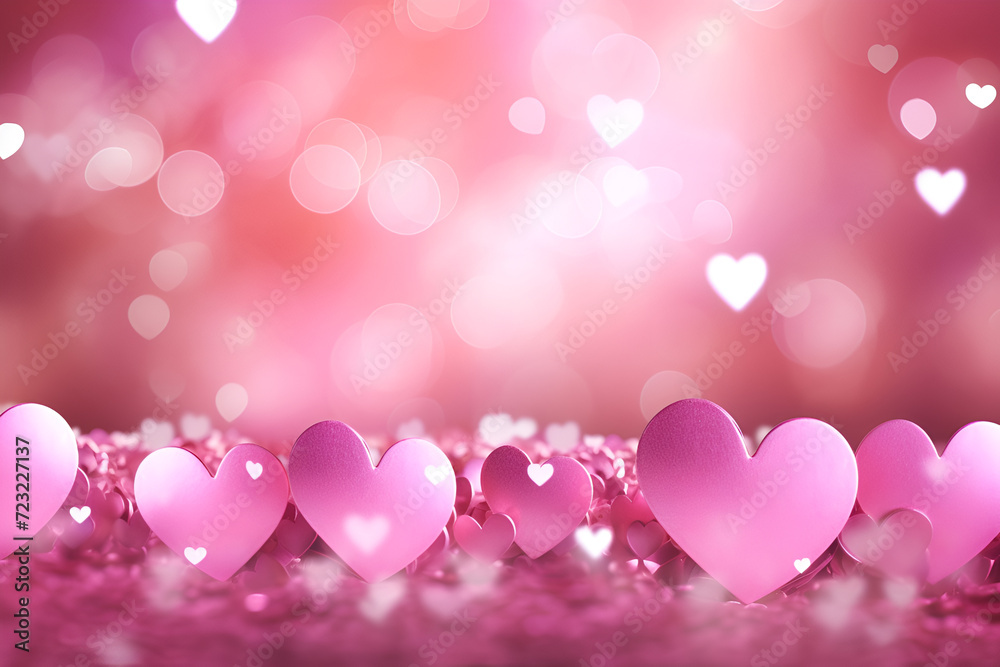 valentines background with pink hearts