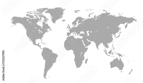 World map isolated on white. Vector Illustration 
