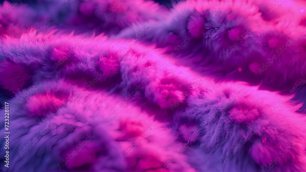 Purple pink soft plush fur background texture. Delicate soft background of plush fabric folds. Copy space.mp4. loose folds on the fabric of faux fur of lilac color. Neon colors moving Purple pink soft plush fur background texture. Delicate soft background of plush fabric folds. Copy space.mp4. loose folds on the fabric of faux fur of lilac color. Neon colors moving