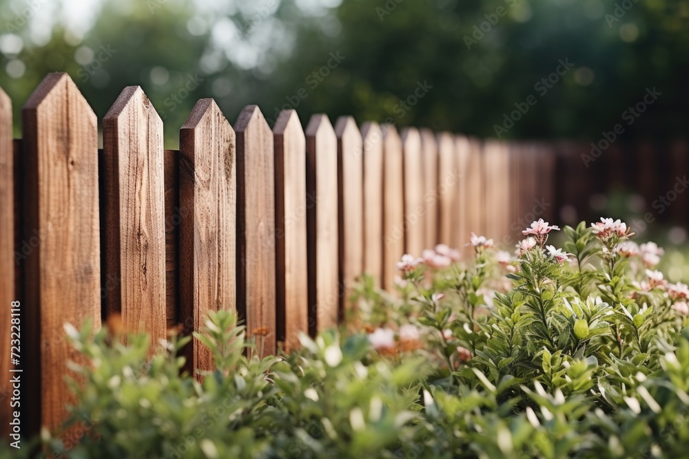 A close-up view of a wooden fence adorned with beautiful flowers. Perfect for adding a touch of nature to any project or design