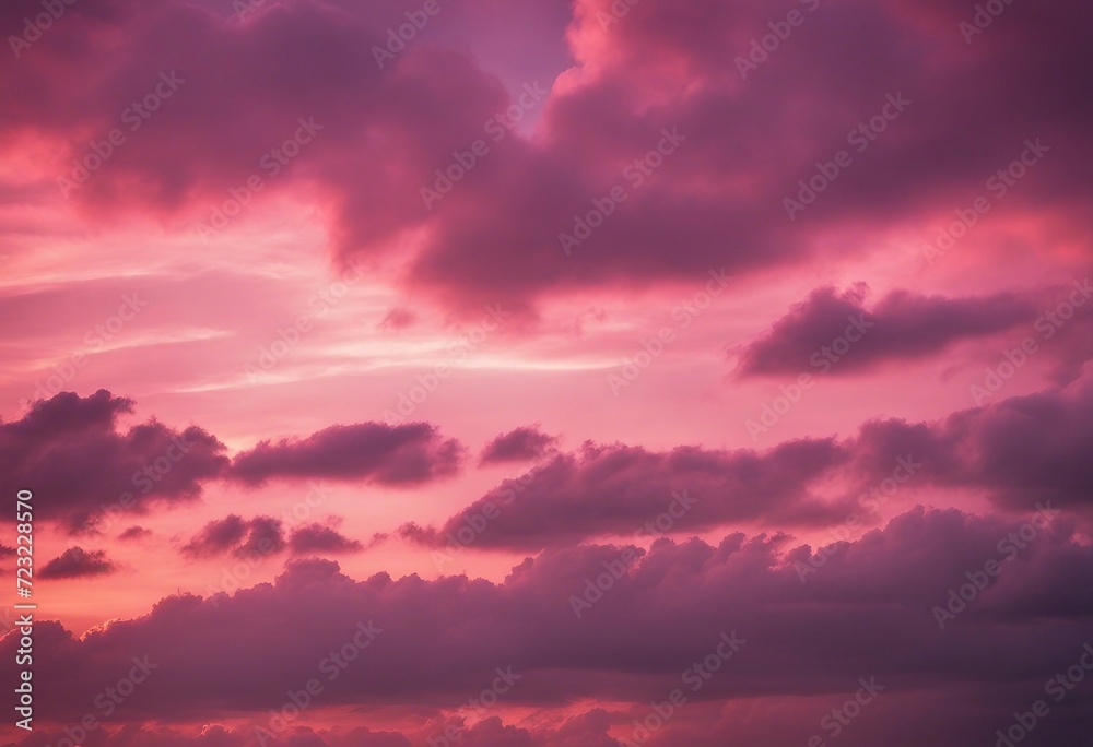 Dramatic pink sky and clouds abstract background Art picture of pink clouds texture Beautiful sunset
