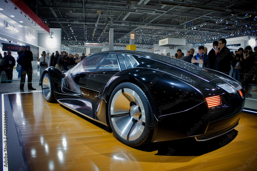 Black Futuristic Sports Car Unveiled at International Auto Expo