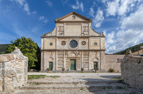 Spoleto, Italy. View of  Chiesa di San Pietro 17th century church