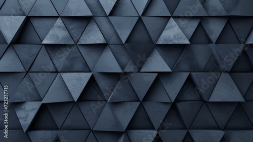 Triangle Black Background in the Style of Extruded Design - Dark Gray and Navy Textural Surface - Abstract Modern Urban Modular Construction Wallpaper created with Generative AI Technology