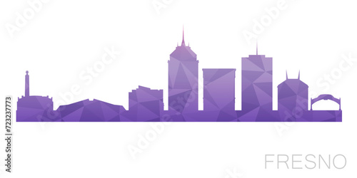 Fresno  CA  USA Low Poly Skyline Clip Art City Design. Geometric Polygon Graphic Horizon Icon. Vector Illustration Symbol.