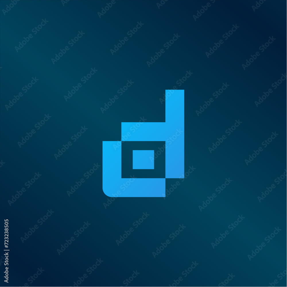 Letter d pixels logo initial design template Letter d pixels logo initial design template