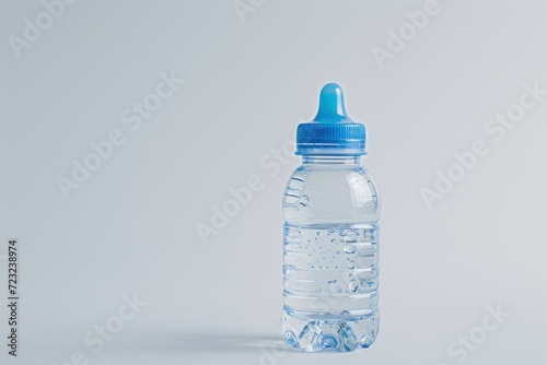 Baby bottle with water isolated on white background