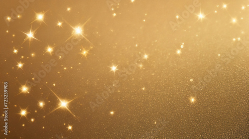 Gold funkelnde Lichter festlicher Hintergrund mit Textur. Abstrakte Weihnachten funkelten helles Bokeh, defokussiert und fallende Sterne. Winterkarte oder Einladung photo