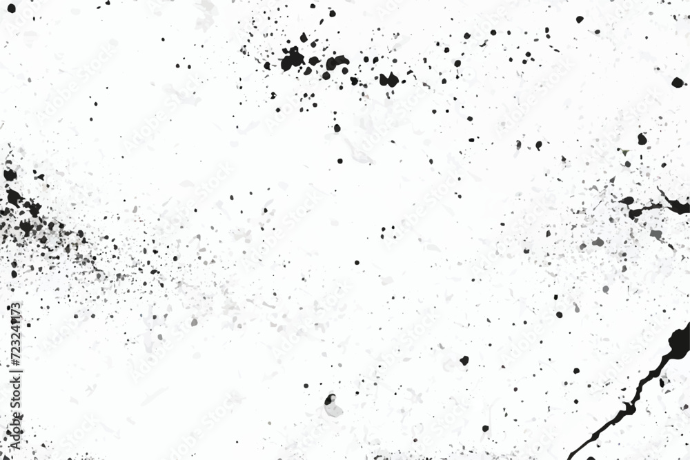 Black and white Grunge Background.  Black and white grunge texture. Black paint splatter isolated on white background. Abstract mild textured effect. Eps 10.