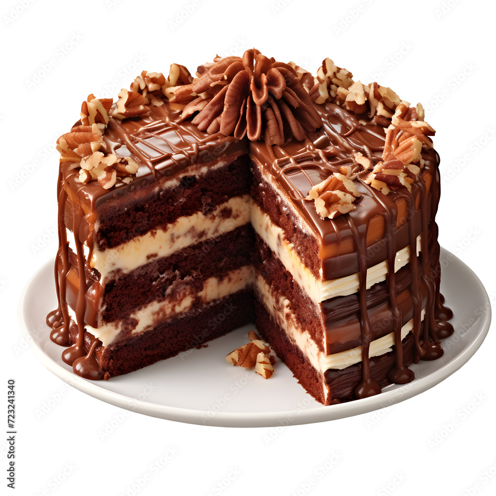 Homemade cake or pie with ricotta cheese, poppy seeds, apricot jam and dark chocolate, selective focus on png background. Homemade cake or pie with ricotta cheese, poppy seeds, apricot jam and dark chocolate, selective focus on png background.