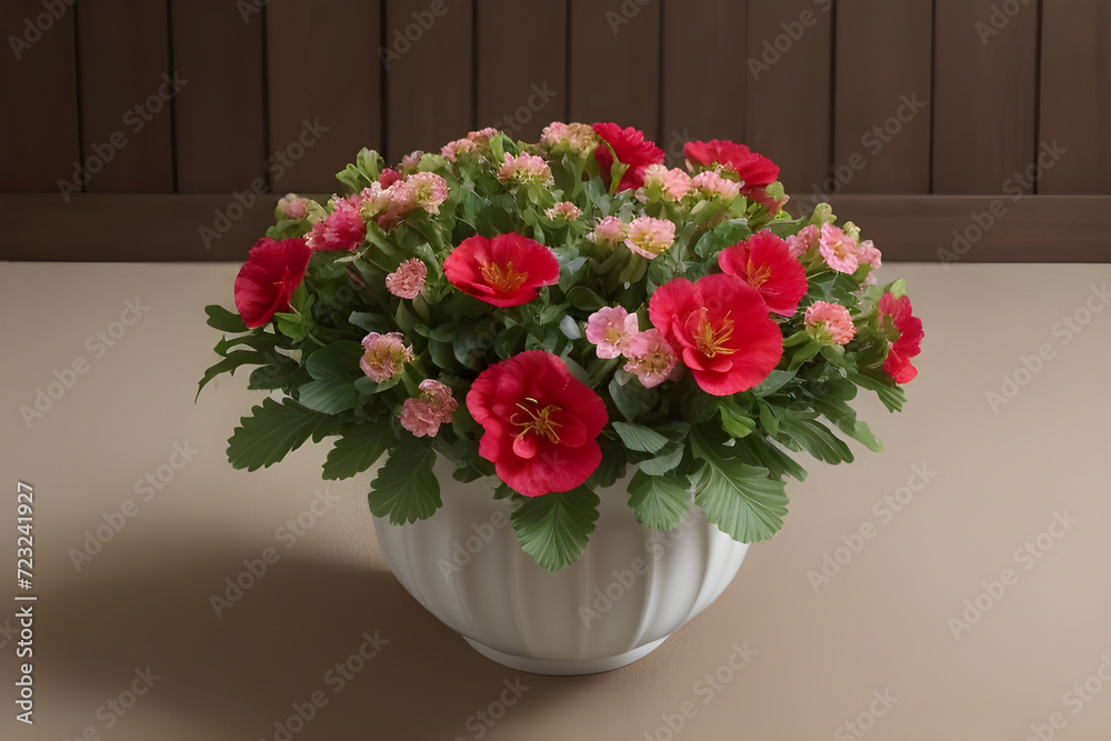 Blooming snapdragons in a vase