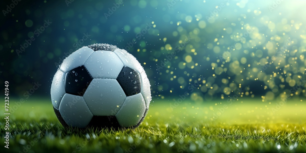 Naklejka premium Professional soccer photo, announcement concept.