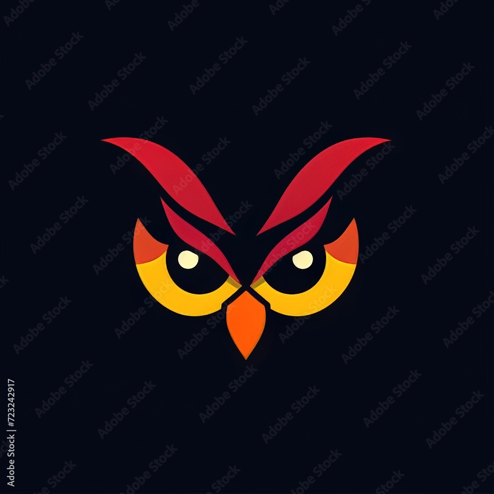 wild owl head logo minimalistic vector style 
