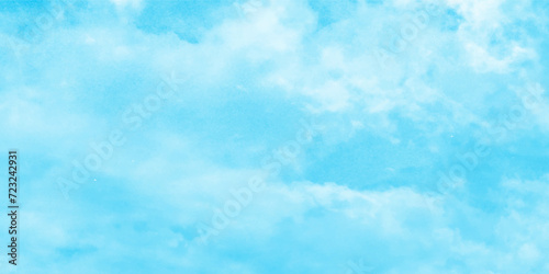 Hand painted watercolor shades sky clouds, Bright painted sky blue watercolor background, Abstract blue sky with clouds, Soft cloud in the sky background blue tone for wallpaper, graphics design.