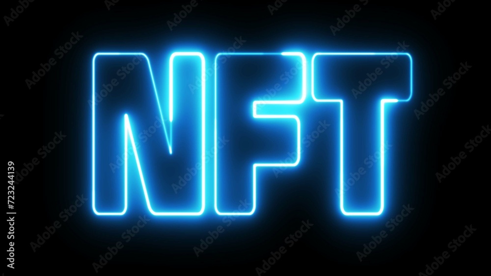 Non-Fungible Token Word. Nft word text orange neon electric. Finance concept. Nft neon sign. Non-Fungible Token Word. Nft word text orange neon electric. Finance concept. Nft neon sign.