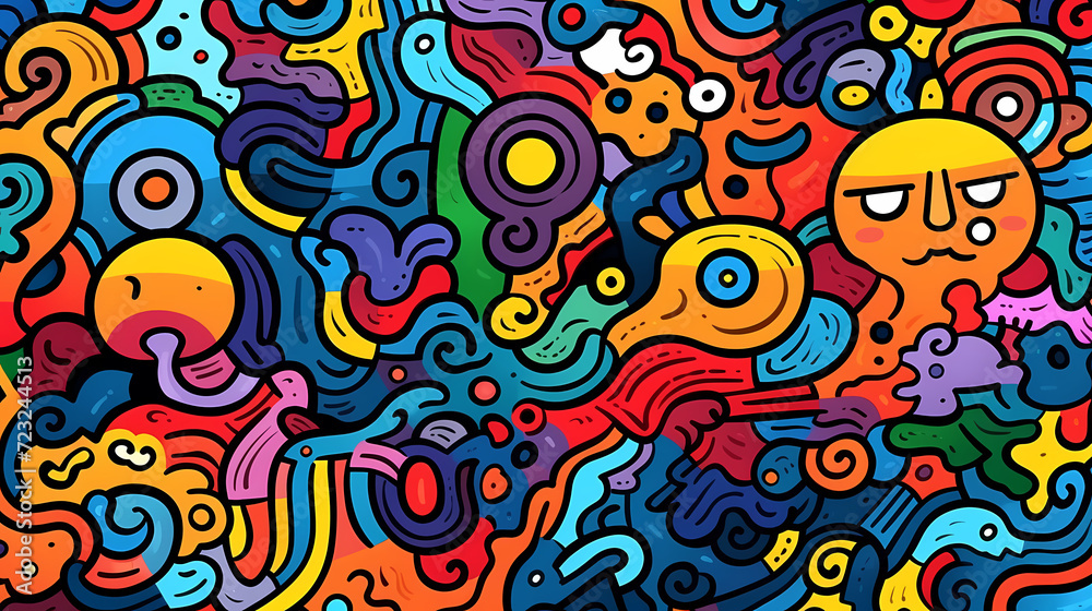 Abstract seamless doodle background, artistic background