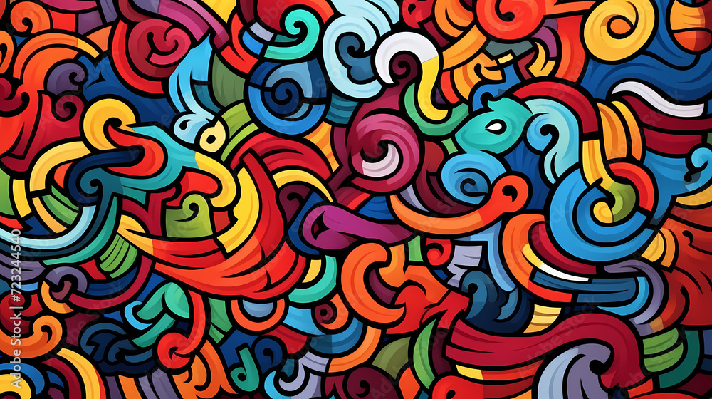 Abstract seamless doodle background, artistic background