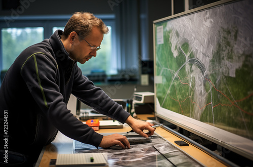 Geographic Information System Specialist Analyzing Data photo