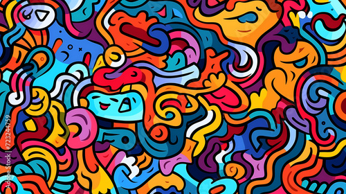 Abstract seamless doodle background, artistic background © Derby