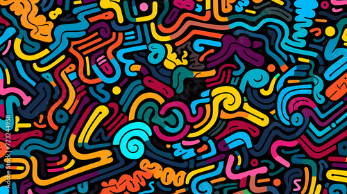 Abstract seamless doodle background, artistic background © Derby